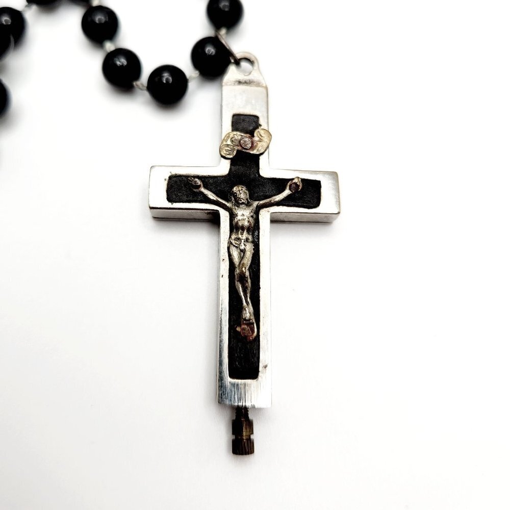 Antique Roma Italy Wood Inlay Terra Catacombe Catacombs Jesus Faith Crucifix